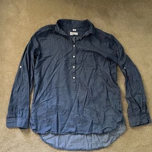 Loft softened denim long sleeve top